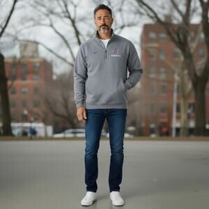 Nike AU Baseball 3/4 Zip Pullover Sweatshirt Mens Small Athletic Gray